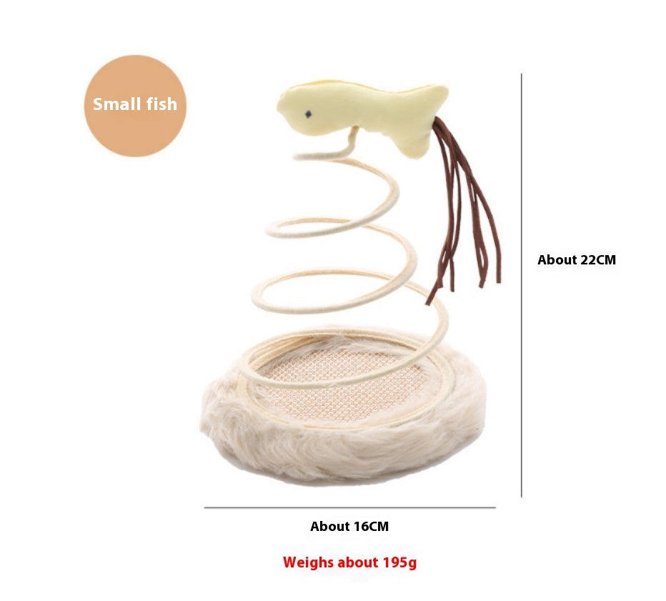 Interactive Spring Coil Cat Toy - Bouncing Plush Characters with Dynamic Motion
