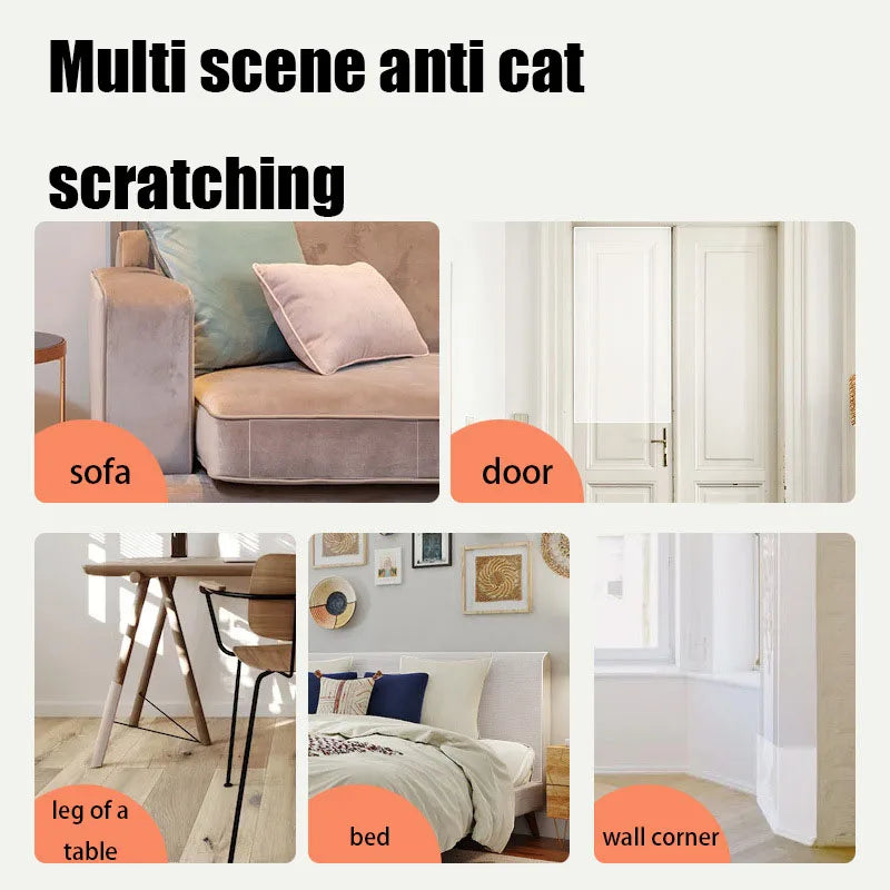 Clear Furniture Protection Sheets - Anti-Scratch Cat Training Guards with Strong Adhesive