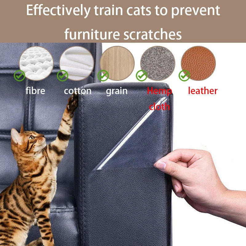 Clear Furniture Protection Sheets - Anti-Scratch Cat Training Guards with Strong Adhesive