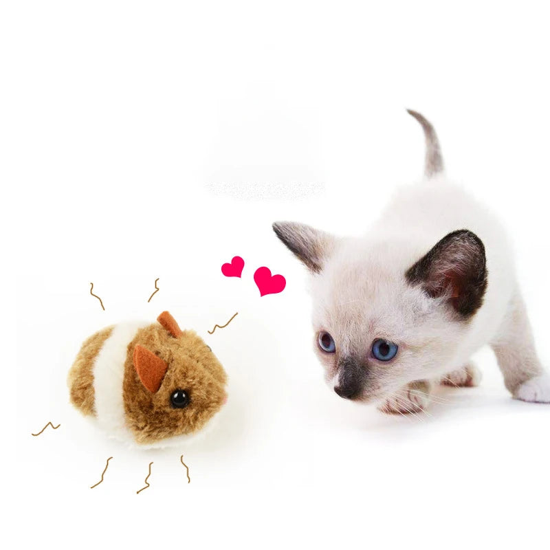 Interactive Plush Mouse Cat Toy - Self-Moving Battery-Free Design