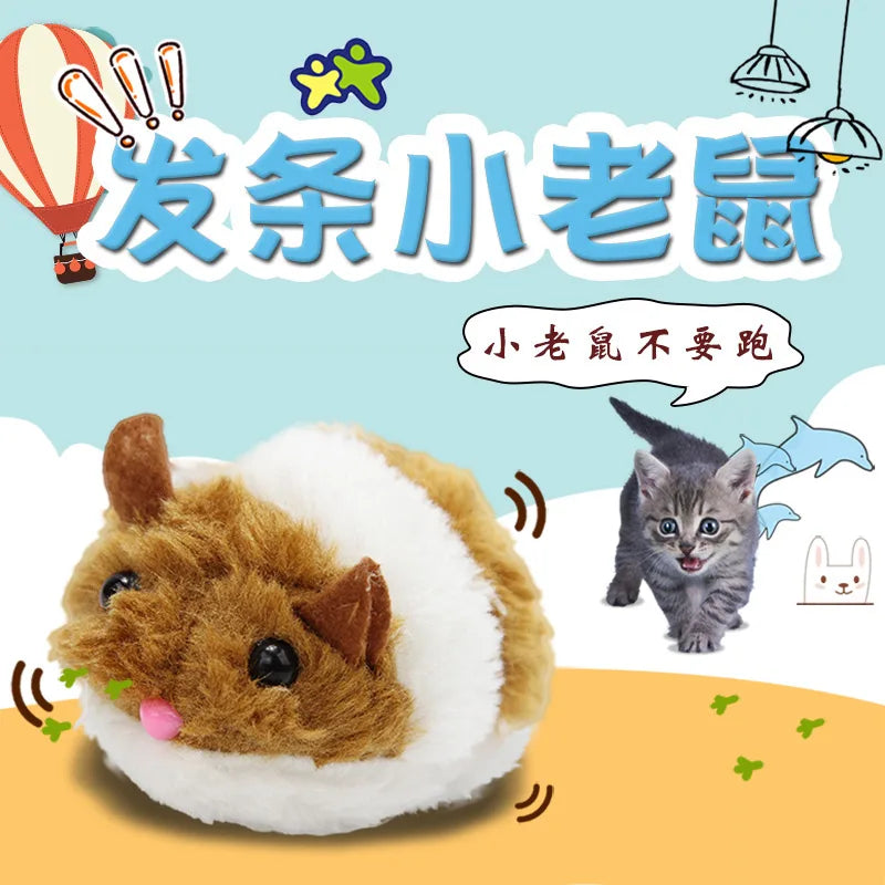 Interactive Plush Mouse Cat Toy - Self-Moving Battery-Free Design