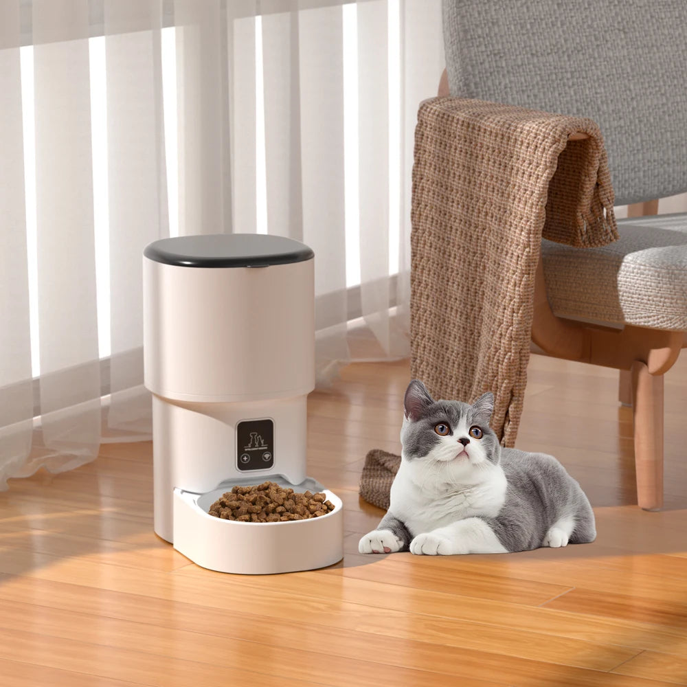 ZYfeeder 4L WiFi Smart Automatic Cat Feeder with Programmable Timer and LCD