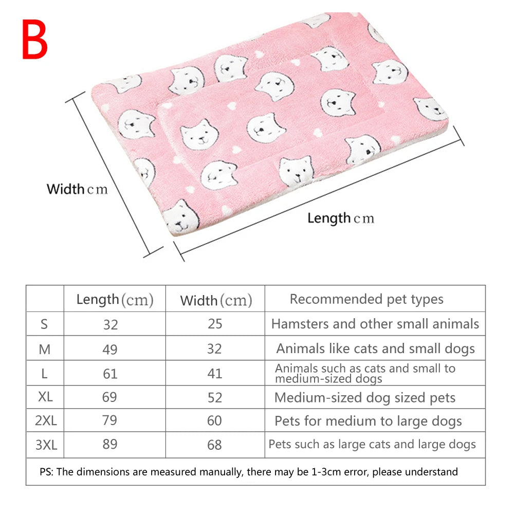 Thickened Flannel Cat Bed Mat - Soft Warm Sleeping Blanket for Cats & Kittens