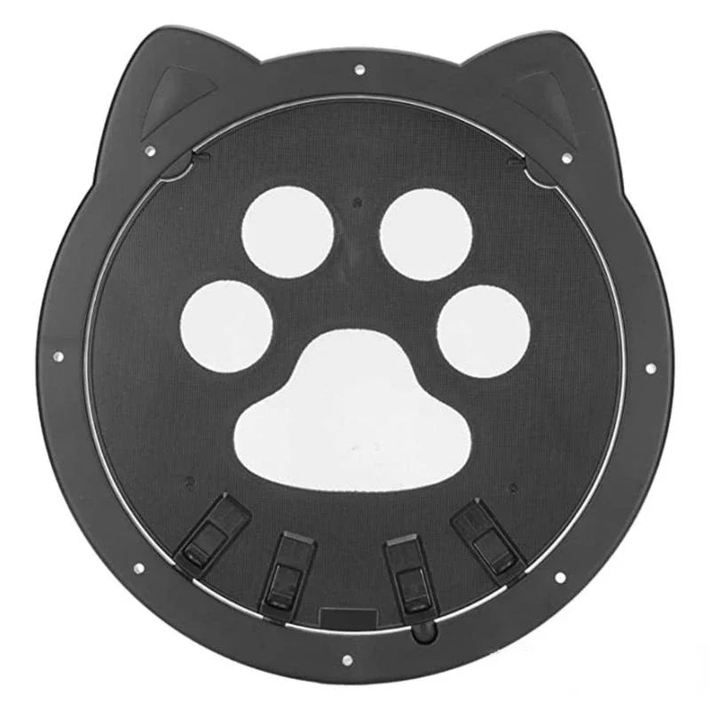 Magnetic Self-Closing Cat Flap for Screen Doors and Windows - Lockable Pet Door