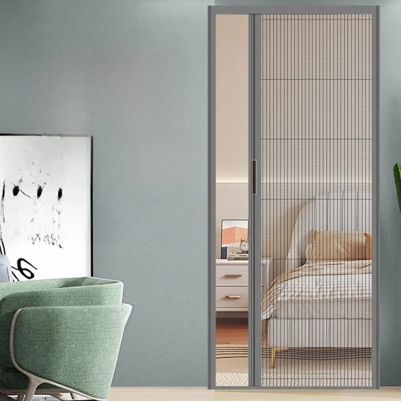 Cat-Safe Retractable Screen Door - Keep Cats In & Insects Out, No-Drill Mesh Barrier, Aluminium Frame for Fresh Air Without Escape Risks