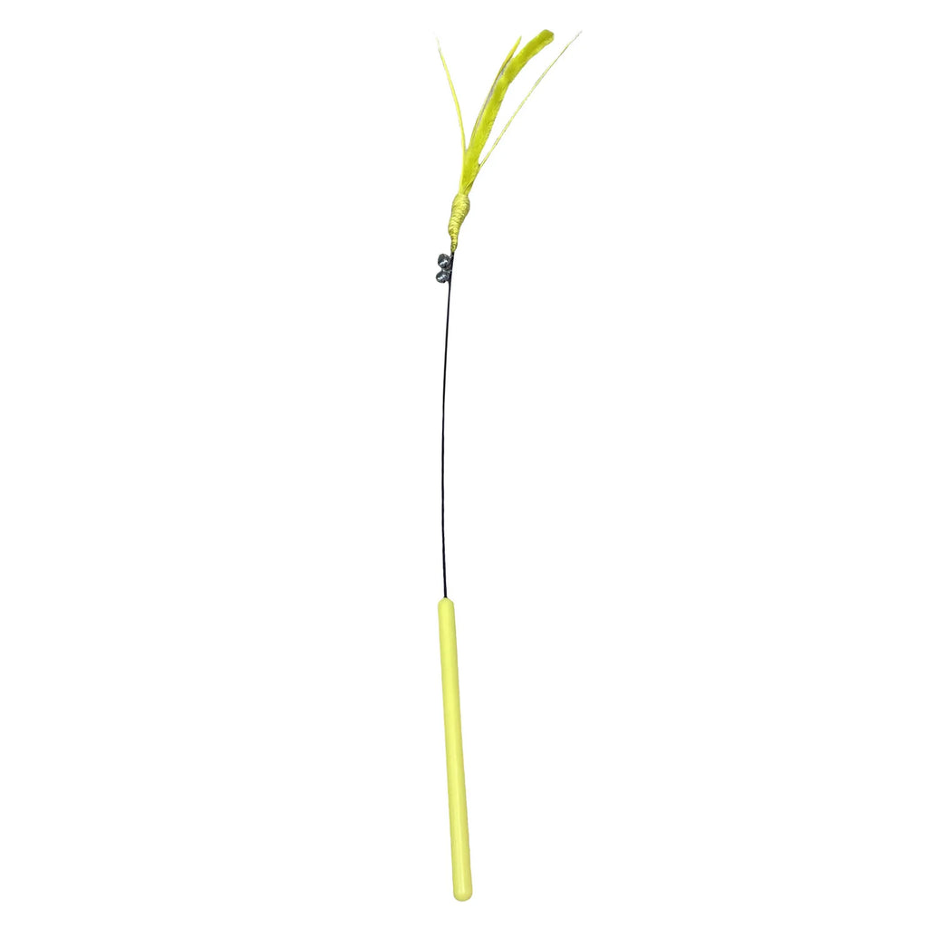 Interactive Feather Wand Cat Toy with Natural Grass Tail