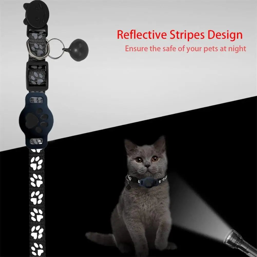 GPS Cat Collar Tracker with Real-Time Location - Adjustable Reflective Safety Collar for Cats and Kittens
