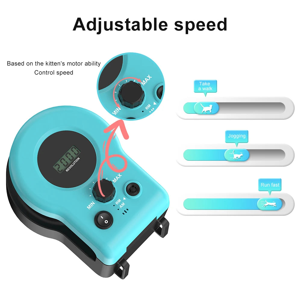 Interactive Cat Exercise Wheel - Adjustable Speed Indoor Treadmill with Remote Control and Simulated Hunting Features