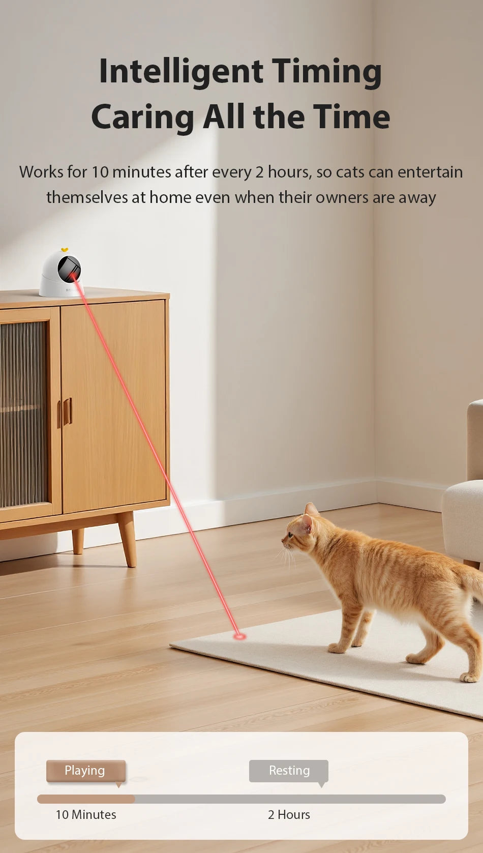 ROJECO Automatic Laser Cat Toy - Interactive Adjustable Mode Electric Pet Toy for Indoor Cats and Kittens