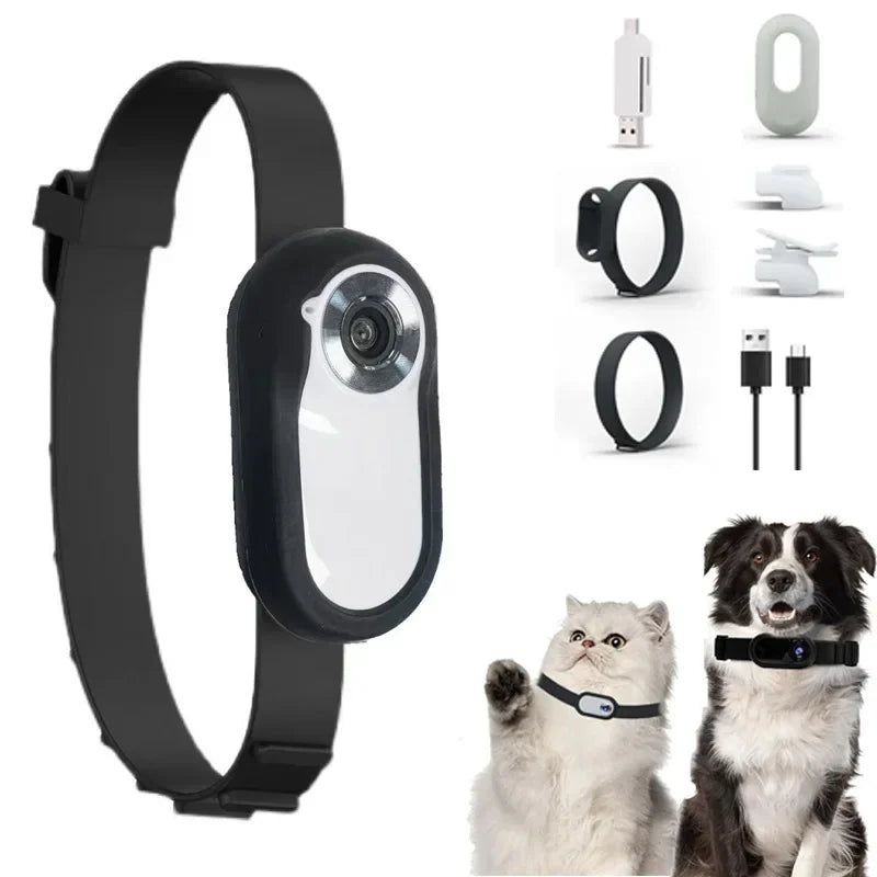 HD Pet Camera Collar - 1080P Wearable Video Recorder for Cats & Dogs with Colour Display