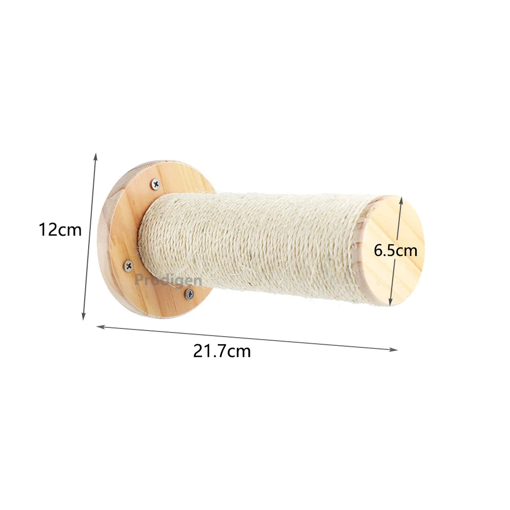 Modular Cat Wall Climbing System - Natural Wood Wall-Mounted Shelves, Steps & Hideaways