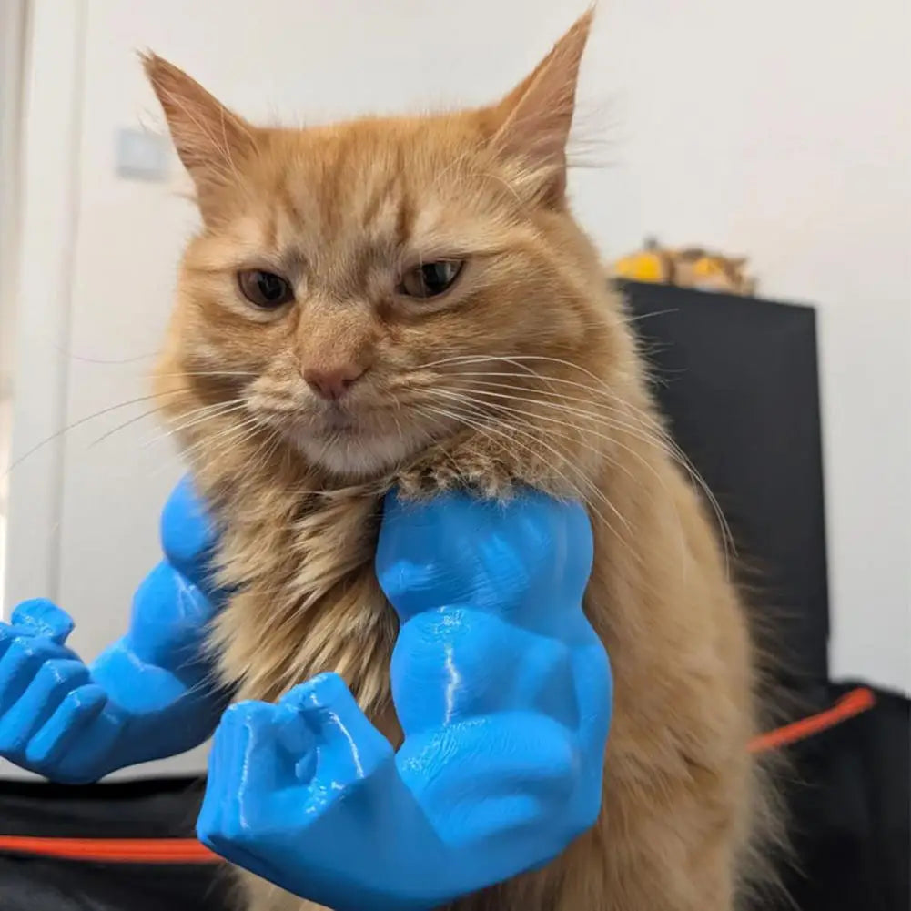 Cat Muscle Arm Costume Accessory - 3D Printed Pet Necklace for Halloween, Birthday Parties & Photo Fun