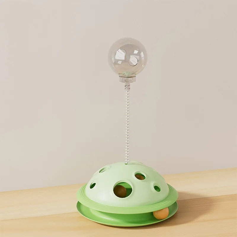 Interactive Cat Food Ball - Rotating Treat Dispenser Toy for Mental Stimulation and Slow Feeding