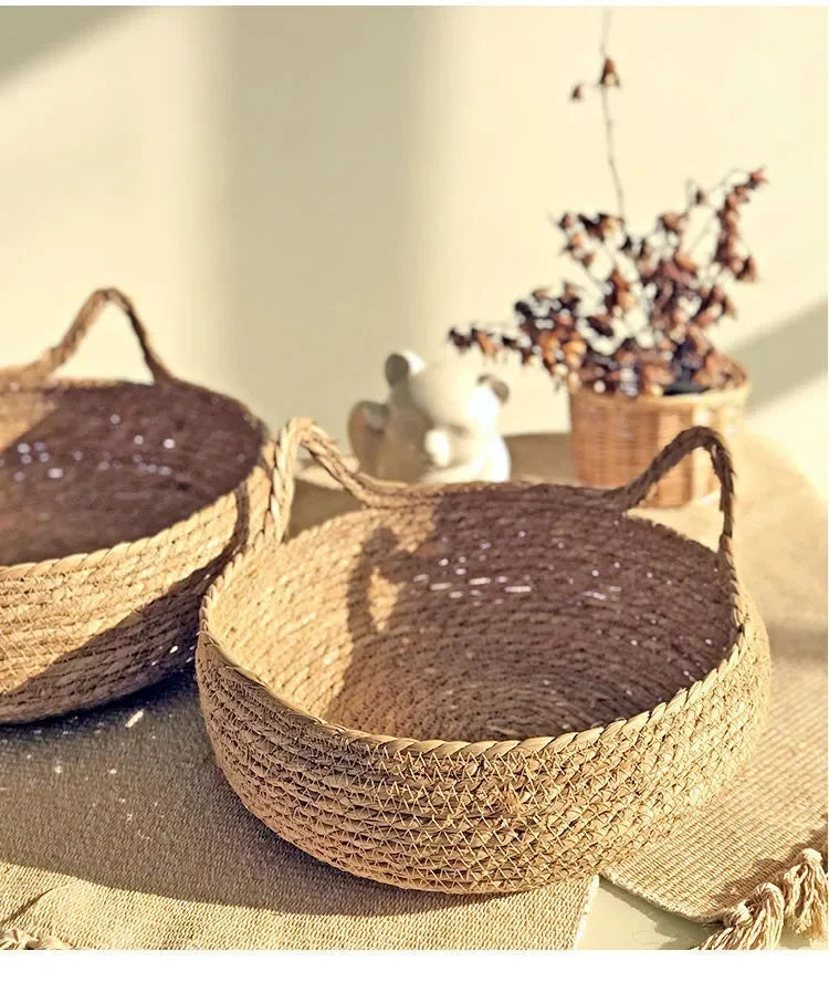 Handwoven Natural Cat Bed - Removable Cushion with Year-Round Comfort & Easy-Wash Design