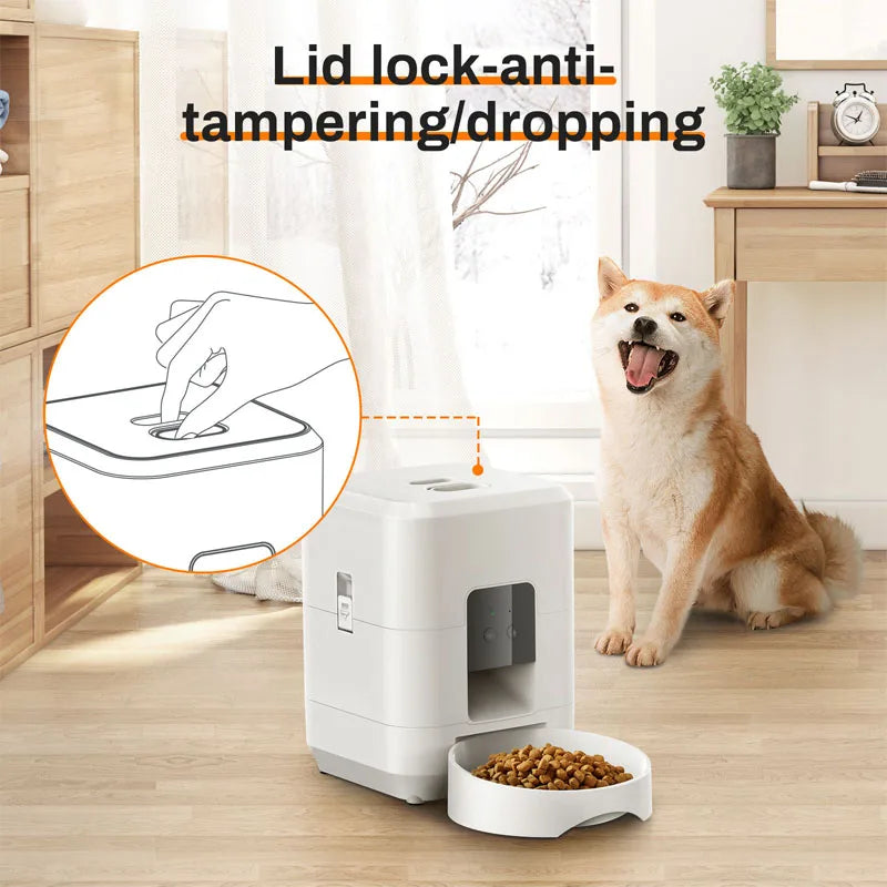 WiFi Smart Automatic Pet Feeder - 2L App-Controlled Cat & Dog Food Dispenser with Scheduled Feeding