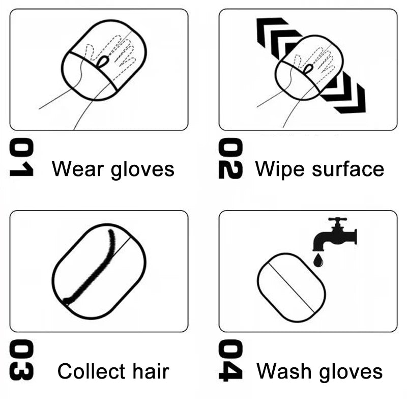 Professional Pet Grooming Gloves - Dual-Sided Hair Removal & Massage Tool for Cats