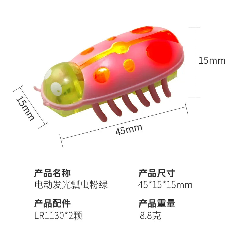 Interactive Electric Bug Cat Toy - Motion-Activated Vibrating Beetle with Obstacle Avoidance
