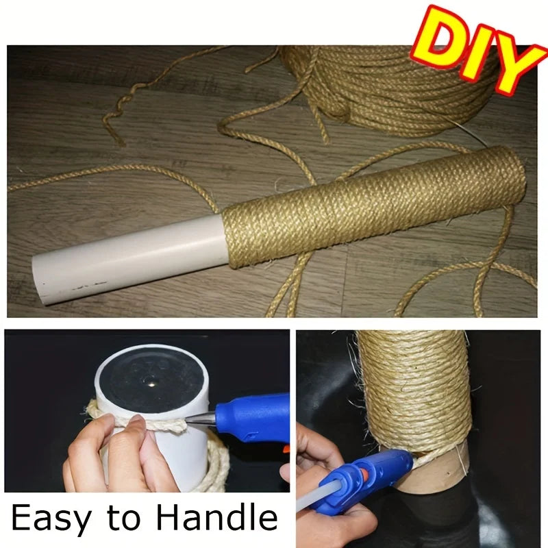 Natural Sisal Rope for Cat Scratching Posts - 10m/20m/50m DIY Cat Scratcher Repair & Furniture Protection