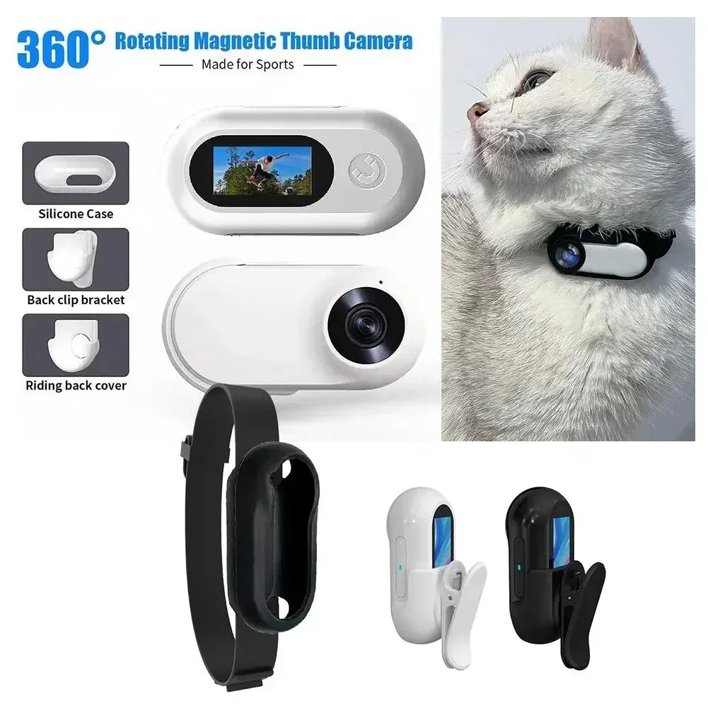 HD Pet Camera Collar - 1080P Wearable Video Recorder for Cats & Dogs with Colour Display