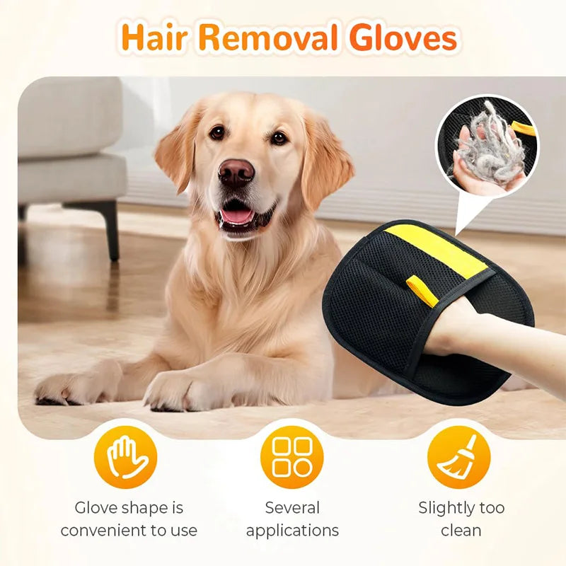 Professional Pet Grooming Gloves - Dual-Sided Hair Removal & Massage Tool for Cats