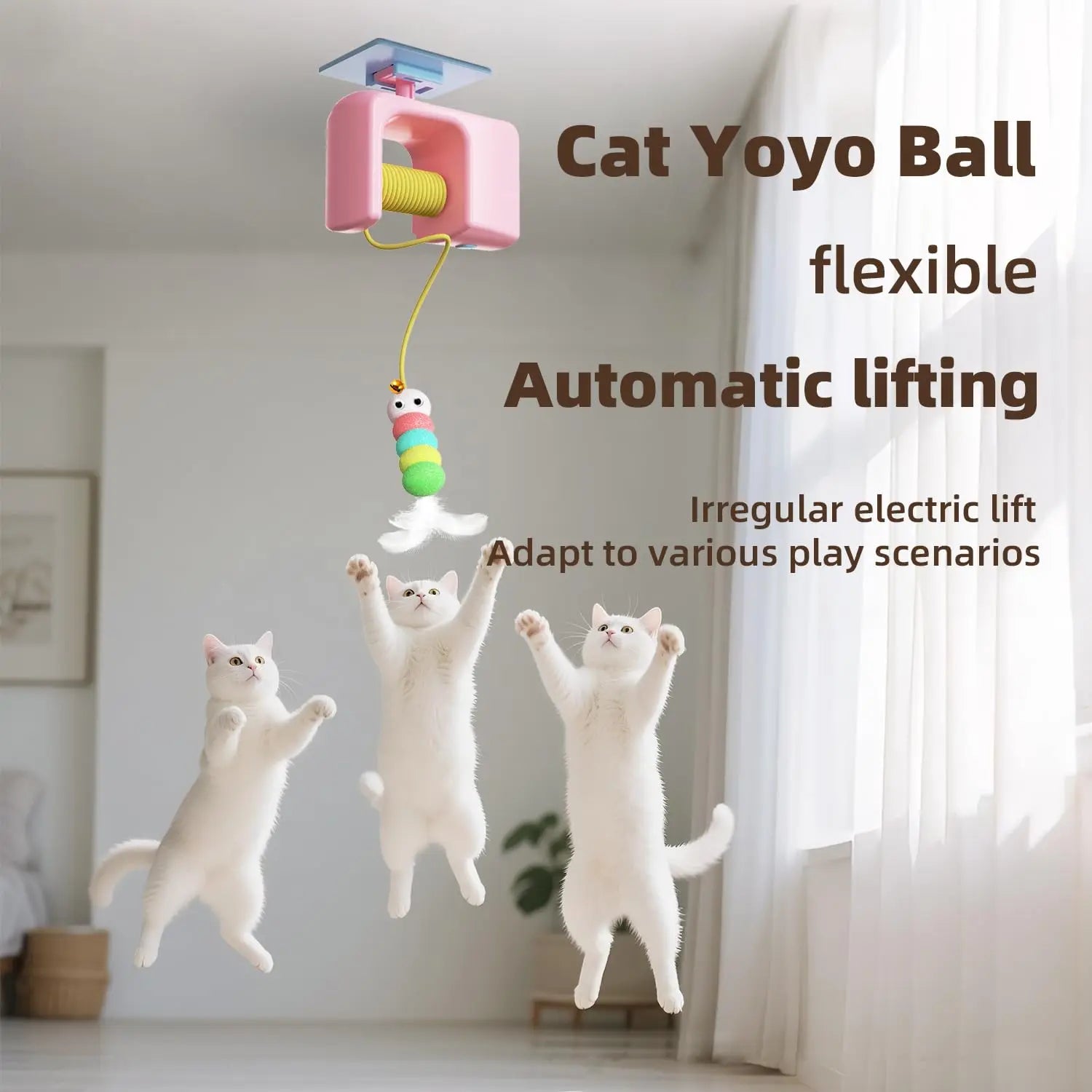 Electric Interactive Cat Teaser - Hanging Door Yo-Yo Ball Toy for Self-Play Entertainment