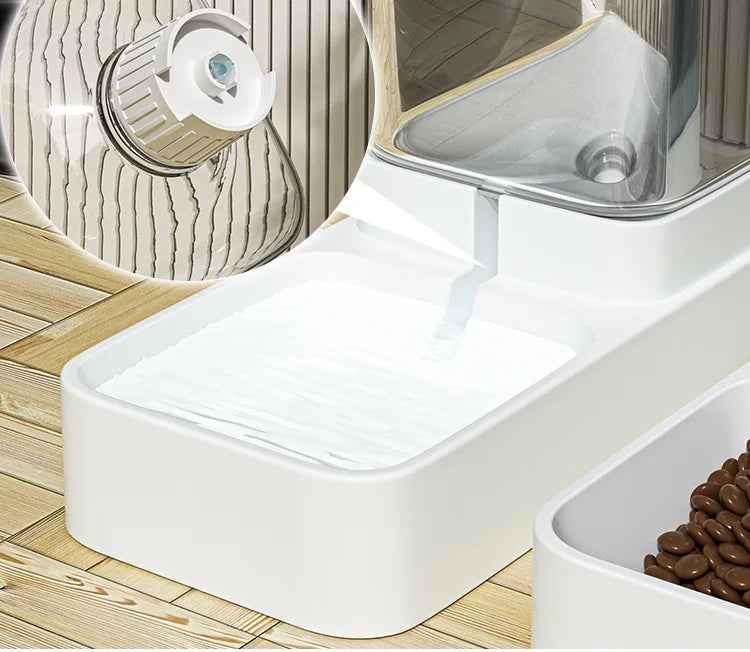 Gravity Cat Feeder and Water Dispenser Set - Automatic Food and Water Bowl with 3.8L Storage for Cats