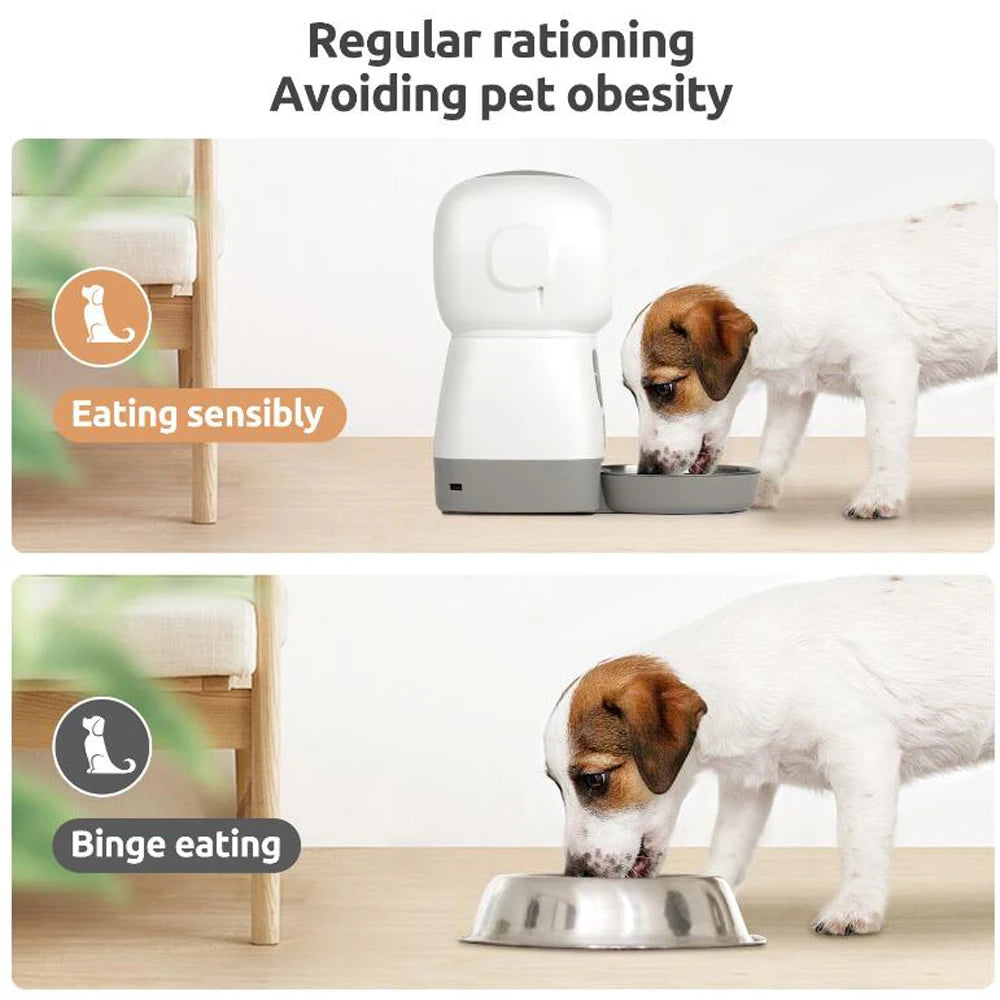 WiFi Smart Automatic Cat Feeder - 3.5L Voice Recording Pet Food Dispenser with App Control