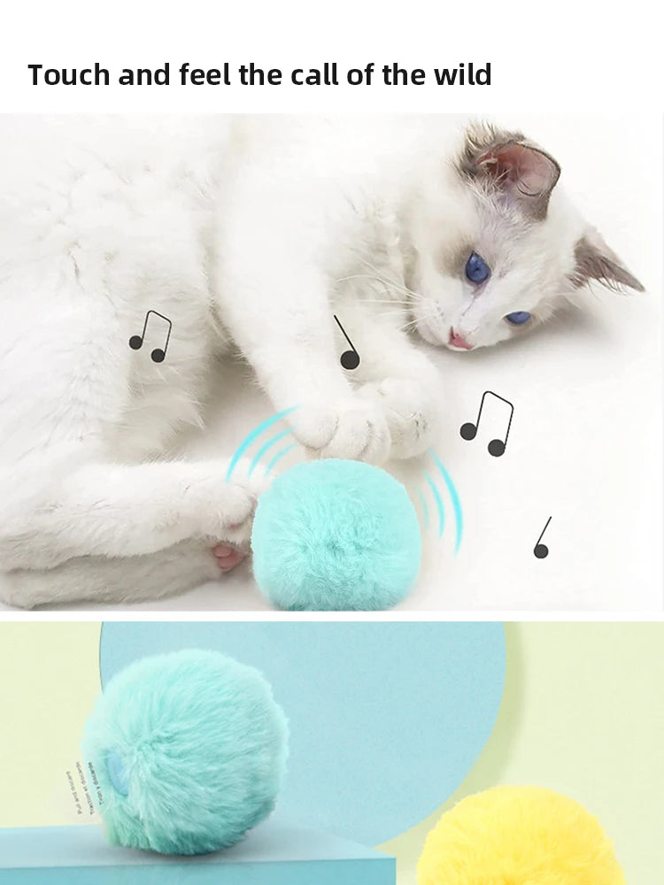 Smart Interactive Cat Balls - Touch-Activated Sound Toys with Realistic Animal Noises & Catnip Compartment