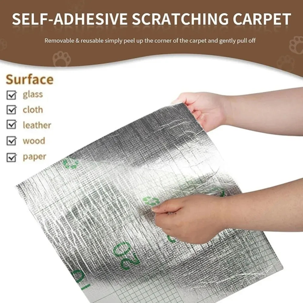 Self-Adhesive Cat Scratching Mat - Trimmable Furniture Protector for Sofas, Corners and Walls