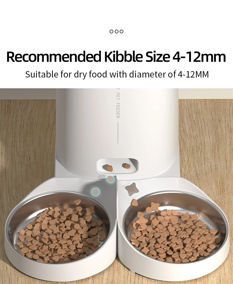 ROJECO 4L Automatic Cat Feeder with WiFi Remote Control - Smart Pet Food Dispenser for Cats