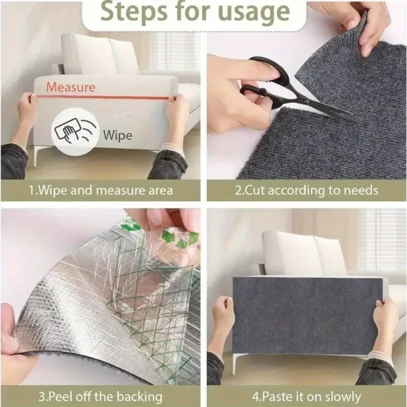 Self-Adhesive Cat Scratch Protection Mat - Furniture Guard for Sofas & Carpets | Trimmable Roll
