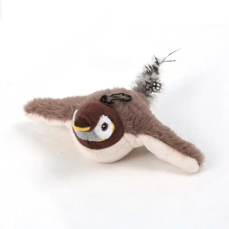 Interactive Chirping Bird Cat Toy - USB Rechargeable Motion-Activated Plush Pet Toy with Catnip