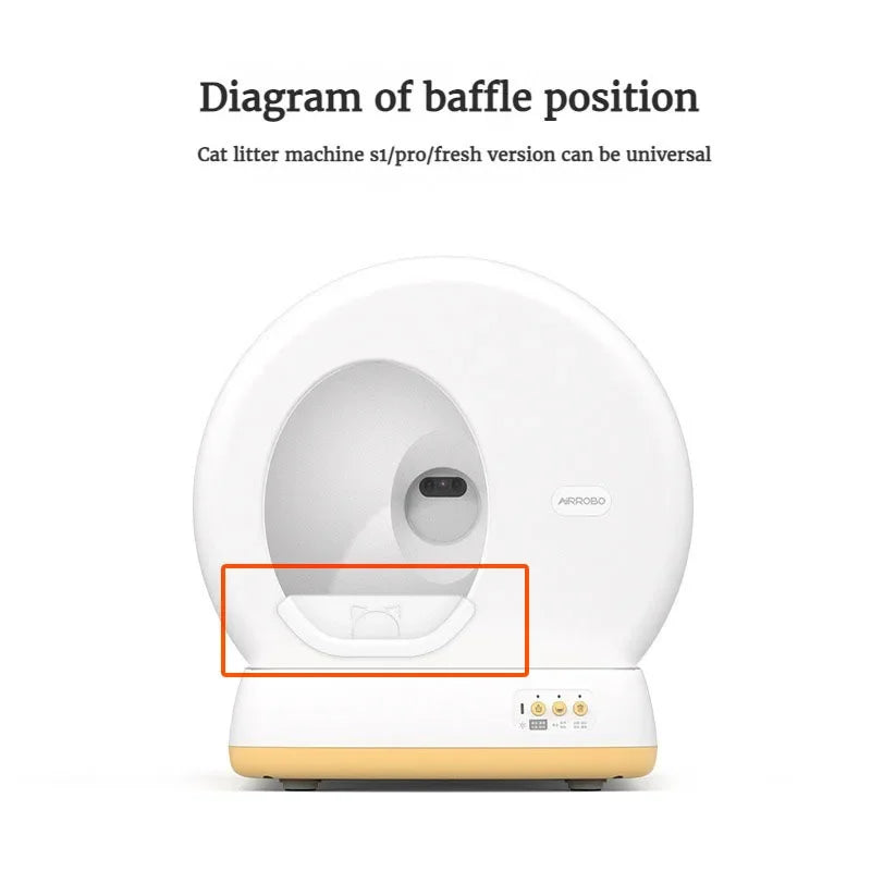 AIRROBO Cat Litter Tray Splash Guard - Universal Litter Box Baffle Accessory for Smart Automatic Litter Machines