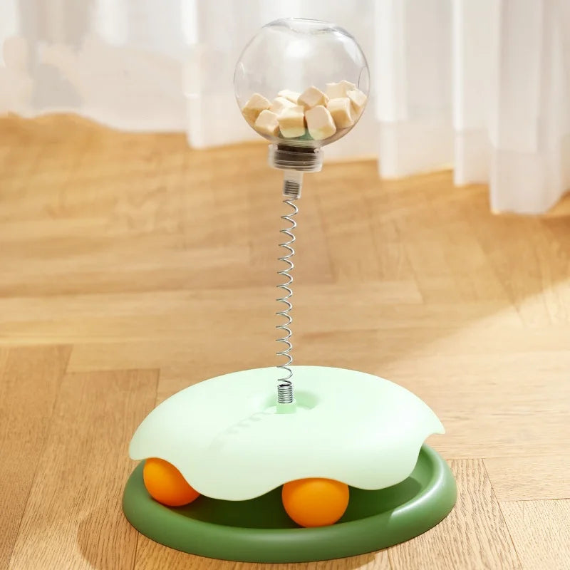 Interactive Cat Food Ball - Rotating Treat Dispenser Toy for Mental Stimulation and Slow Feeding