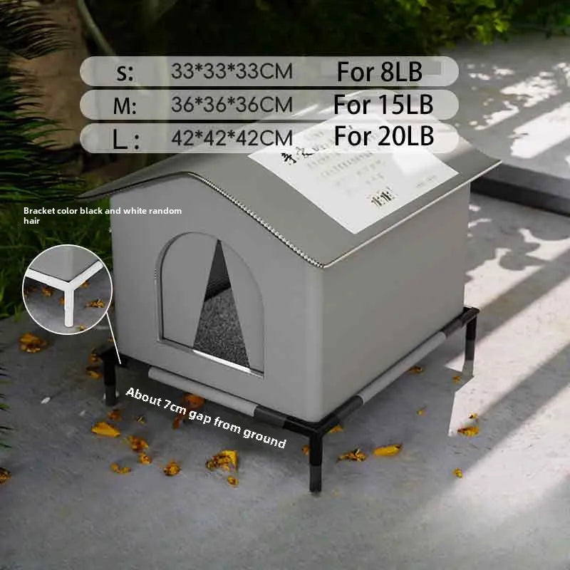 Waterproof Outdoor Cat House - Insulated Shelter with Foldable Washable Plush Bed for Cats