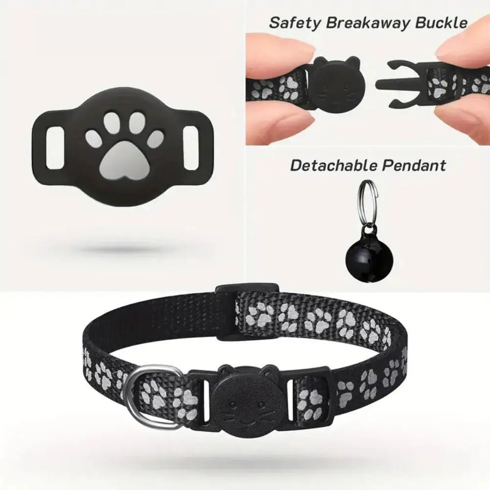 GPS Cat Collar Tracker with Real-Time Location - Adjustable Reflective Safety Collar for Cats and Kittens