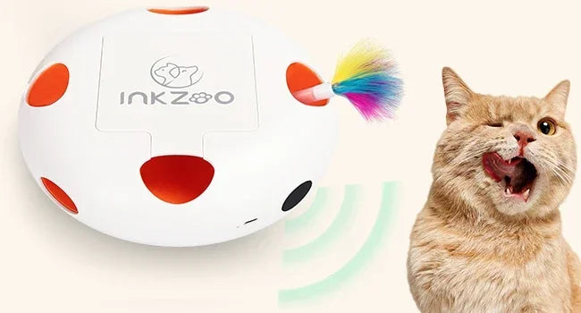 Interactive Whack-A-Mole Cat Toy - 7 Hole Automatic Feather Game with Smart Sensor for Indoor Cats