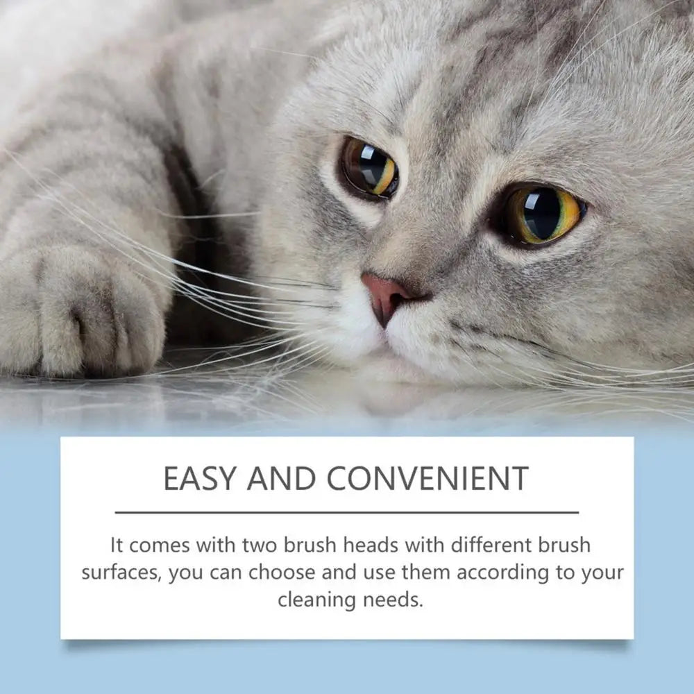 Cat Chin Cleaner 30g - Feline Acne Treatment Lotion with Grooming Brush for Blackhead Removal