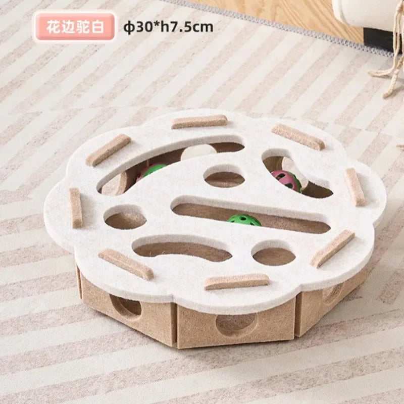 Interactive Cat Puzzle Toy - Multi-Level Hunting Game with Felt Surface & Multiple Play Modes