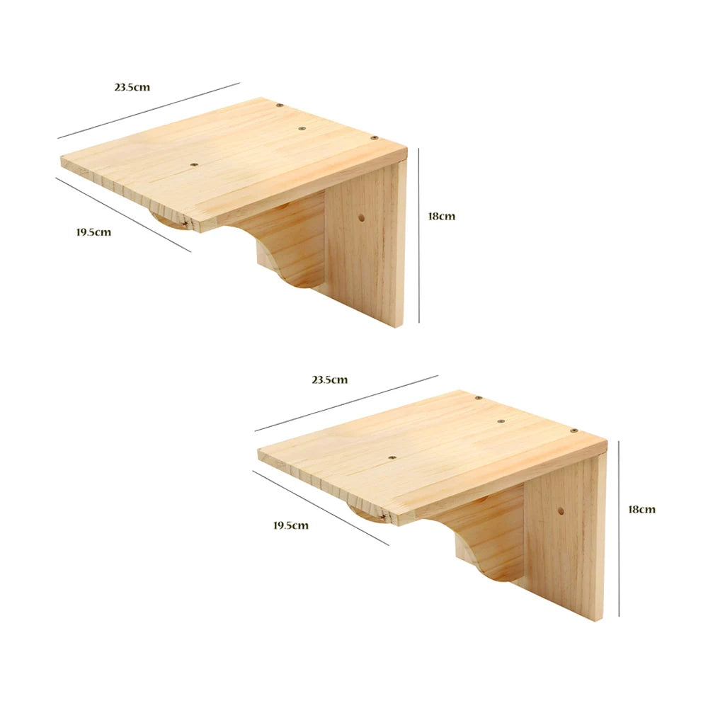 Premium Wooden Cat Wall Furniture Set - Multi-Level Climbing Shelves, Hammocks & Scratching Posts for Indoor Cats