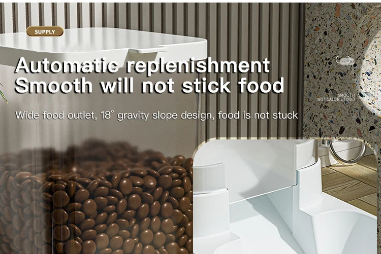 Gravity Cat Feeder and Water Dispenser Set - Automatic Food and Water Bowl with 3.8L Storage for Cats