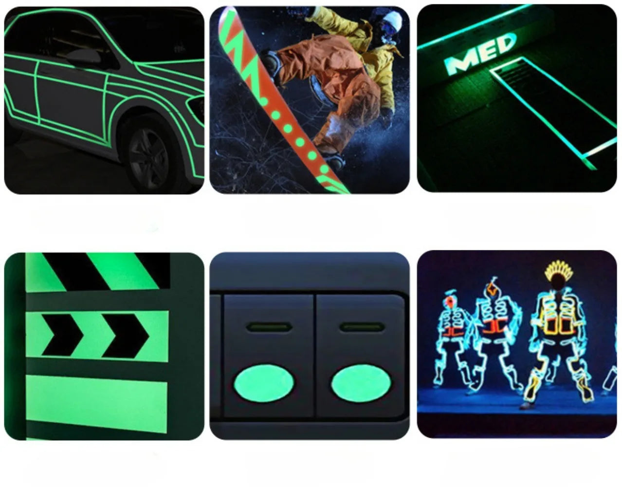 Glow-in-the-Dark Safety Tape for Cats - Luminous Anti-Slip Stair Markers & Home Warning Strips
