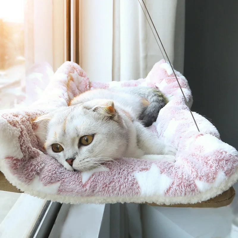 Window Cat Hammock - Suction Cup Mounted Bed with City Views & 20kg Weight Capacity
