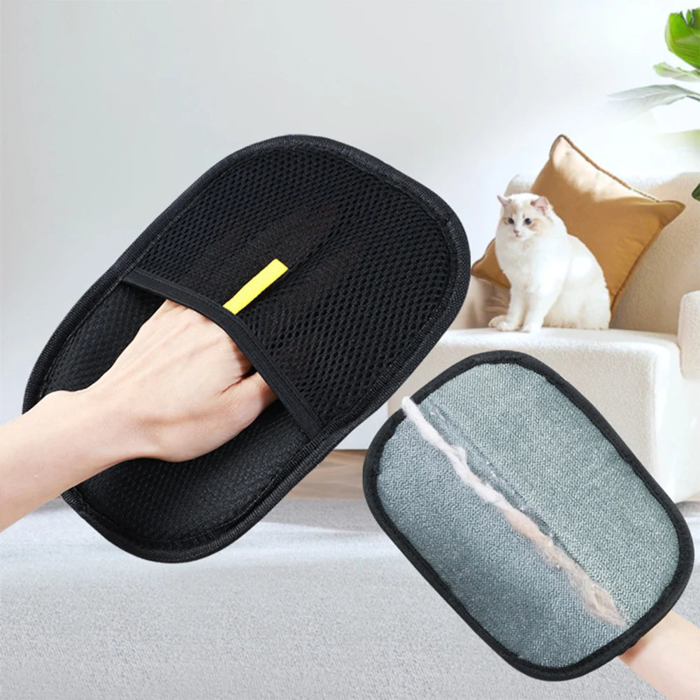 Professional Pet Hair Remover Mitt - Double-Sided Grooming Glove for Cats, Dogs & Rabbits
