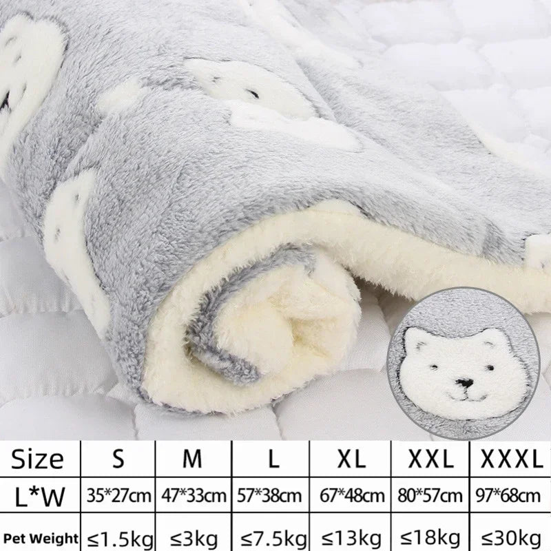 Thickened Flannel Cat Bed Mat - Soft Warm Sleeping Blanket for Cats & Kittens
