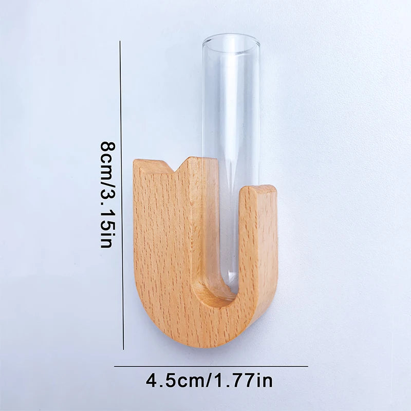 Cat Whisker Keepsake Vase - Wooden & Glass Fridge Magnet Display for Treasured Pet Memories