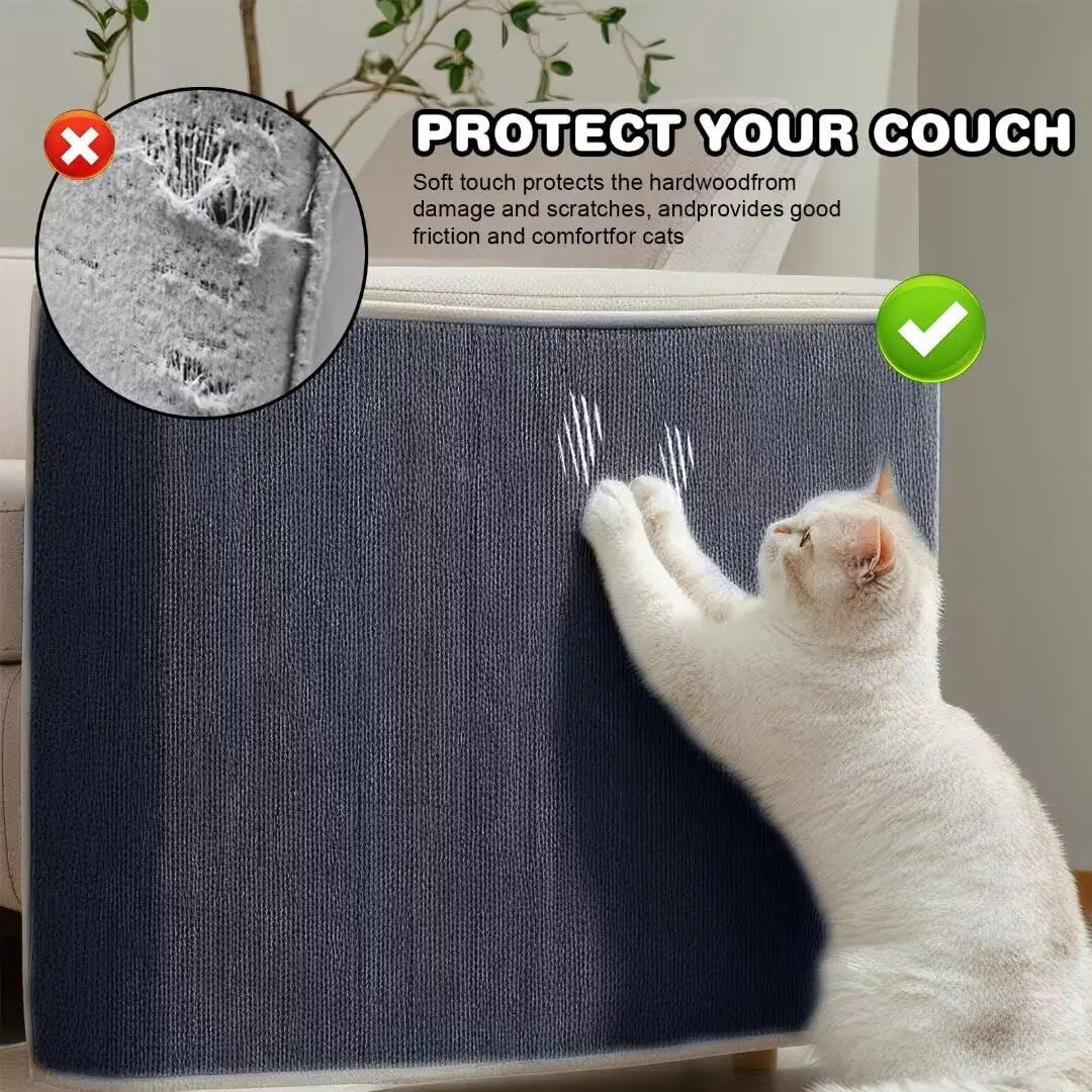 Self-Adhesive Cat Scratch Protection Mat - Furniture Guard for Sofas & Carpets | Trimmable Roll