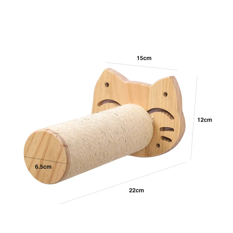 Modular Wall-Mounted Cat Climbing System - Wooden Cat Tree Shelves with Hammocks & Scratching Posts