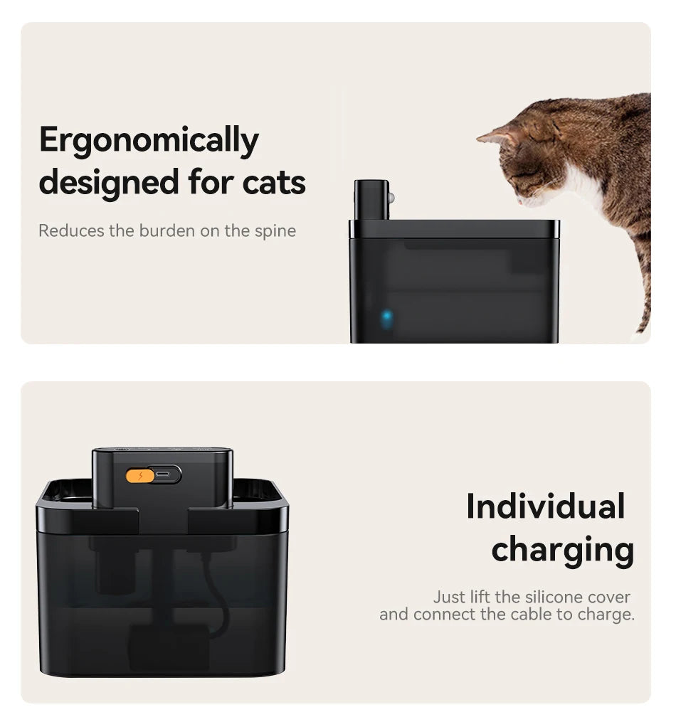 ROJECO Wireless Automatic Cat Water Fountain with Infrared Sensor