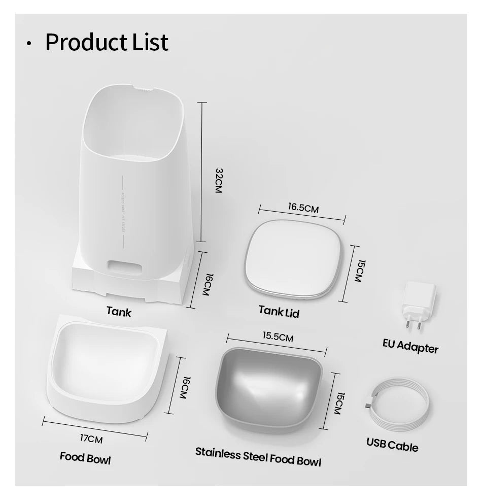 ROJECO 4L Automatic Cat Feeder with WiFi Remote Control - Smart Pet Food Dispenser for Cats